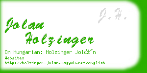 jolan holzinger business card